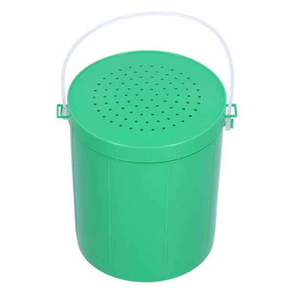 Plast Bärbar Lure Fiskebete Daggmaskar Hink Andningsbar Vent Tackle Box med handtag