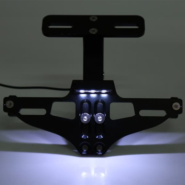 Motorcykel Justerbar Nummerpladeholder i Aluminium med Lys Sort