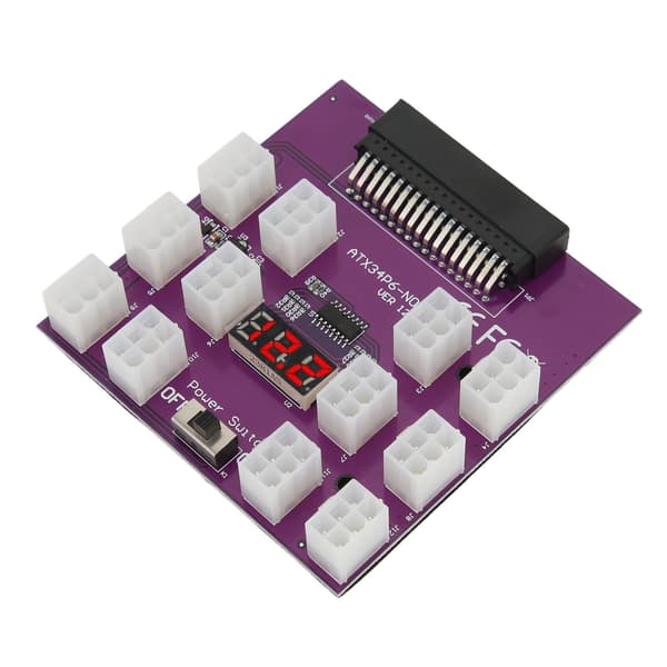 GPU-adapterkort 6Pin 12 porte LED-display 1200W strømforsyning strømstik adapterkort til industri