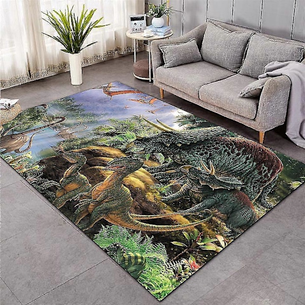 Mattor i nordisk stil 3D Dinosaurie Tryck Tjockare Matta För Vardagsrum Sängsida Sovrum Fjäder Matta Hushålls Flannel Matta/mattor6 120cmx180cm