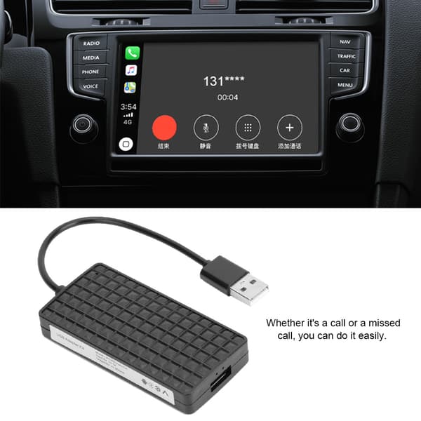 USB Dongle Adapter Carplay Mobiltelefonnavigasjon til bilskjerm for Android for IOS Svart