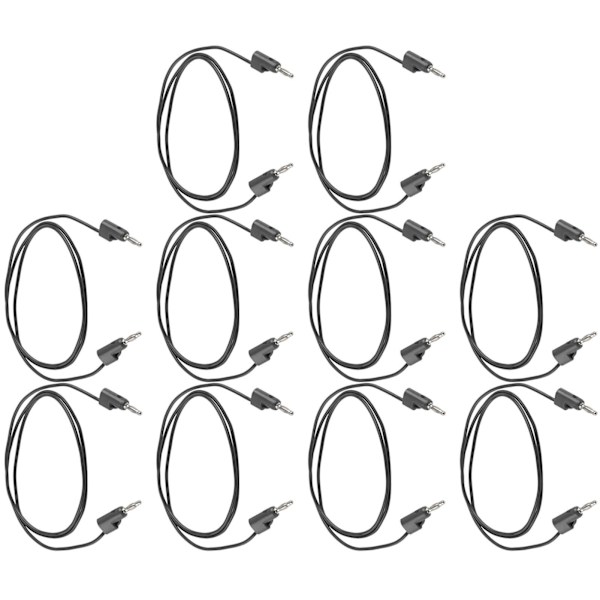 10 sæt bananstik testledninger han til han messing kerne ledning elektrisk test J.70006 4MM sort