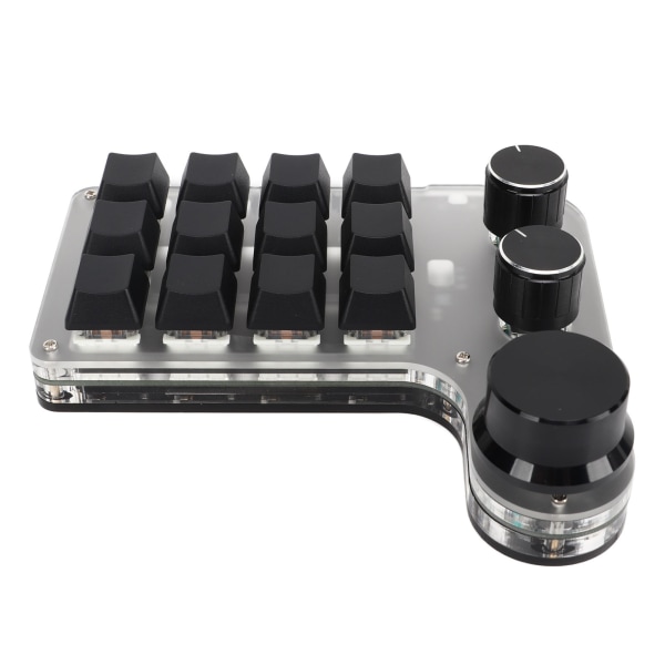 Programmerbart tastatur med RGB 3 knott 12 taster 2,4G USB-mottak Bluetooth DIY multifunksjonstastatur