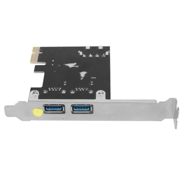 PCIe til USB3.0 utvidelseskort 5 Gbps 2 porter 4-pins strømkontakt Plug and Play PCIe-kontrollerkort for Win stasjonær PC