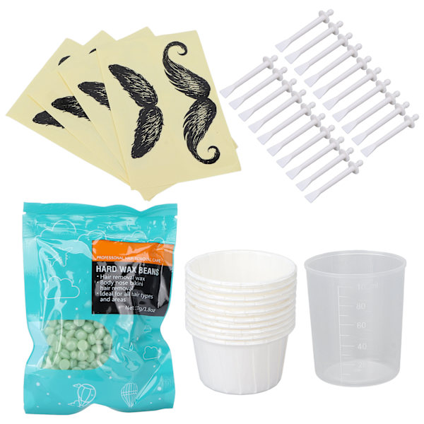 Näsvaxkit Professionell mustaschschabloner Vaxapplikator Mätkopp Set
