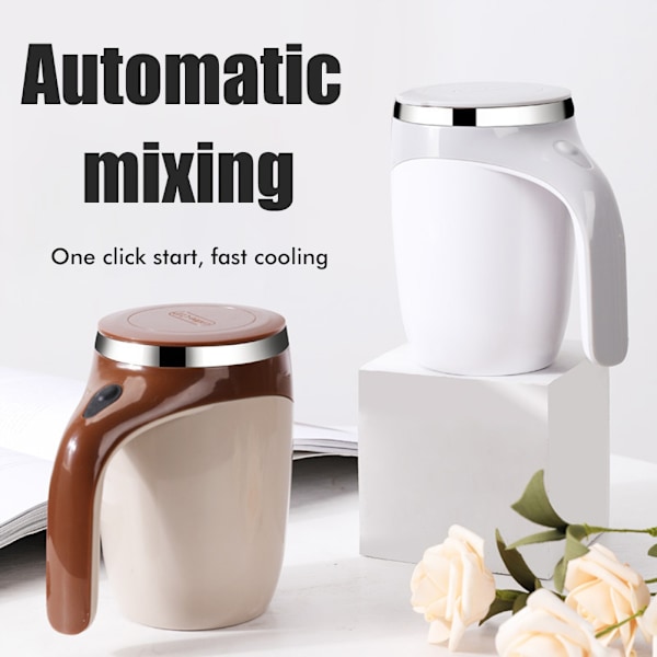 Automatisk magnetomrörande kaffemugg Elektrisk omrörningskopp Hemmakontor Reseblandningskopp för varmt kaffe Mjölk Te