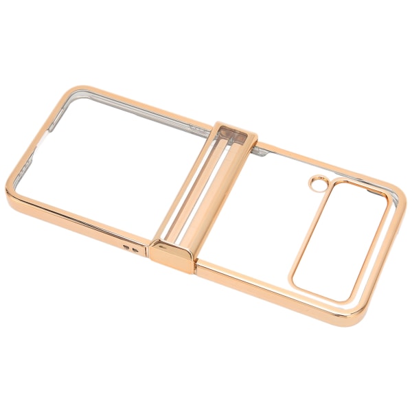 Foldbare telefoncover Stødsikker galvaniseret PC Clear Back Fashion til Samsung Galaxy Z Flip 3 Gold