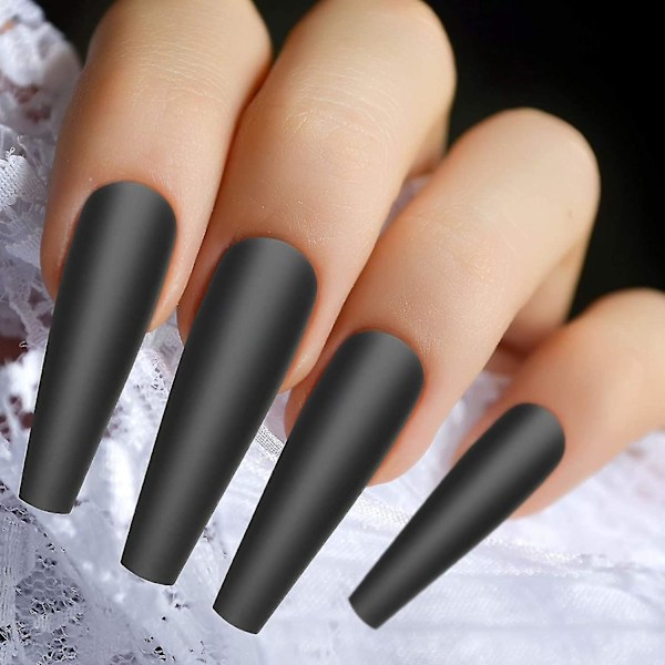 Matt Extra Långa Ballerina Press On Nails - 100 Stycken