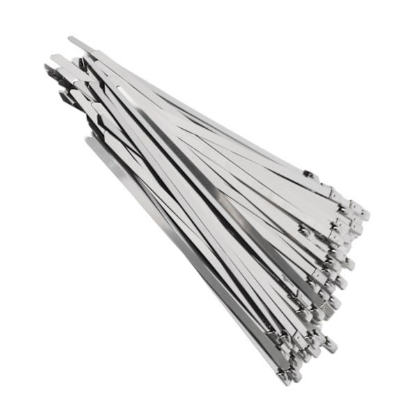200 stk rustfritt stål kabelbånd 4,6 mm bredde slange glidelås slips selv låsing sett kit for ledning