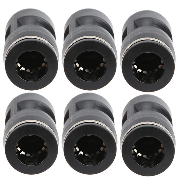 10 stk. Pneumatisk Reducer Connector Rustfrit Stål Resin Sort Lige Union Rør Rørfitting PG16-12