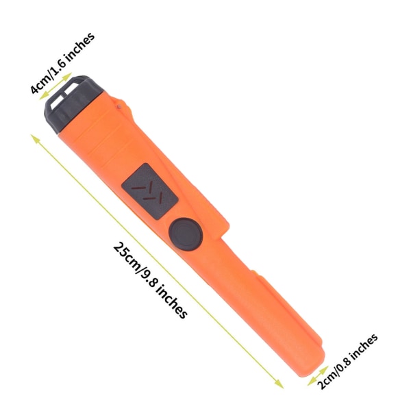 LED Orange Håndholdt Metaldetektor 3 Detekteringstilstande 360° Bærbar IP67 Vandtæt Guld Sølv Skattefinder