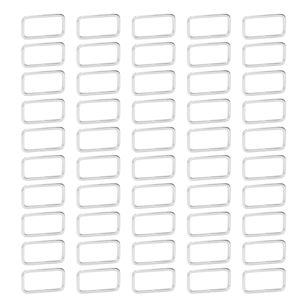 50 stk. metalringe holdbare jern firkantede spænderinge til DIY bælte håndtaske spænde hardware tøj dekoration 2,8x38x15mm