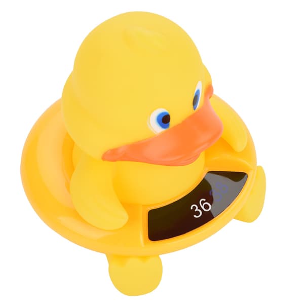 Babybadtermometer LED-temperaturdisplay Flytande söt djurtermometer Gul anka