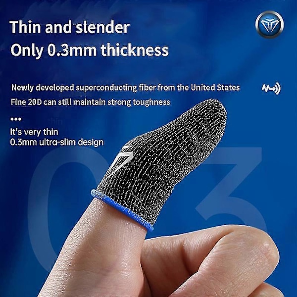 Svedtætte Anti-slip Touch Screen Mobilspil Fingerspidshandsker (2 stk) Rød