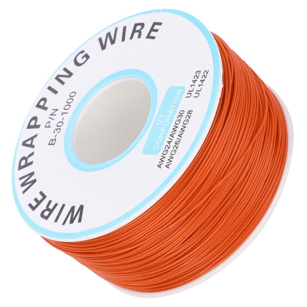 Innpakning Wire Kretskort Flyvende Wire Kobber Enkeltkjernelinje Elektronisk tilkoblingskabelOrange