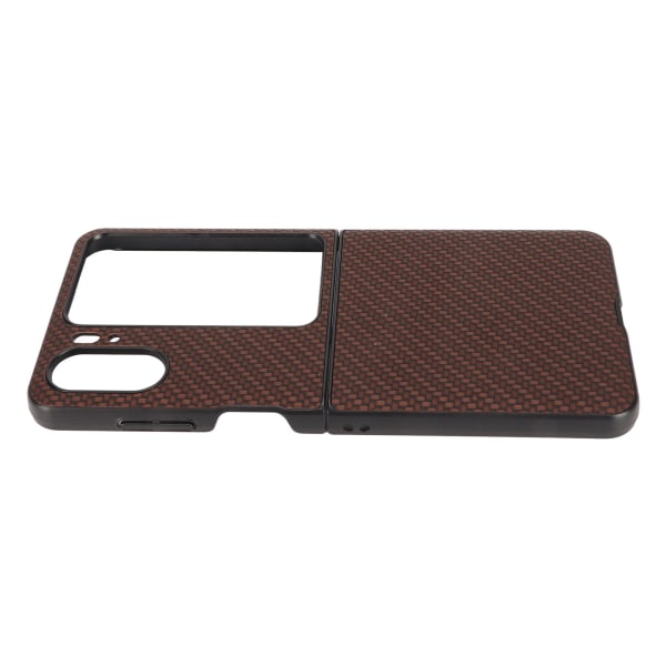 Carbon Fiber Texture Foldetelefon Beskyttelsesetui Mobiltelefonbeskyttelsescover til Oppo Find N2 Flip Brown