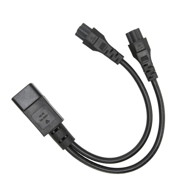 Splitter strømstikledning IEC320 C14 han til dobbelt IEC320 C5 hun strømledning til bærbar strømadapter 100‑250V