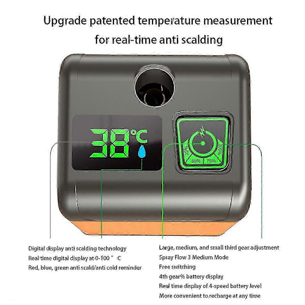 Utomhus 7800Mah Elektrisk Duschpump IPX7 Vattentät med Digital Display kompatibel med Resor Strand Husdjur Vatten