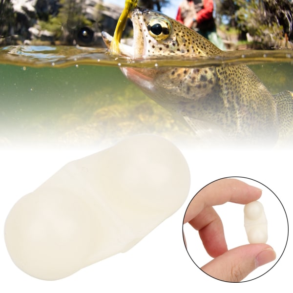 40 stk Bærbar ABS Dobbel Rangle Havfiske Attraktor Bell Perler Tilbehør for Luring Fishwhite