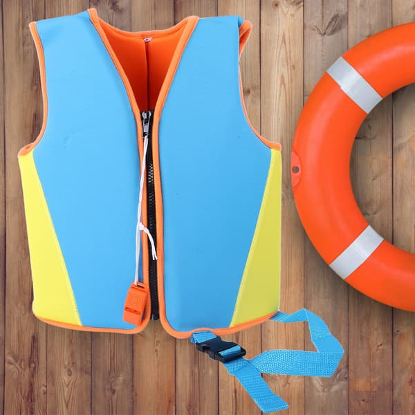 Manner Kids Simjackor Barn Simväst Neopren Simlärare Badkläder (Blå M)