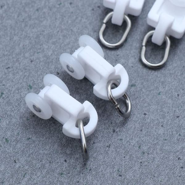 Gardinskinnetilbehør 50 Stykker Stille Ruller Gardinstenger White