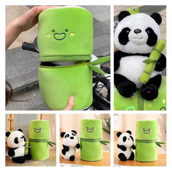 Samlerobjekt Bambusrør Panda Plyslegetøj Tøjdyr Dukke - Souvenirgave Menglan Panda