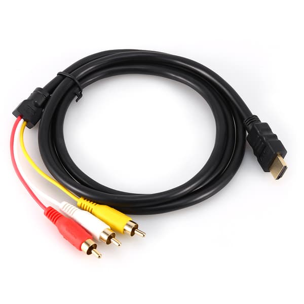 1,5M 5Ft HD 1080P HDMI hann til 3 RCA AV lyd-videokonverterkabeladapter