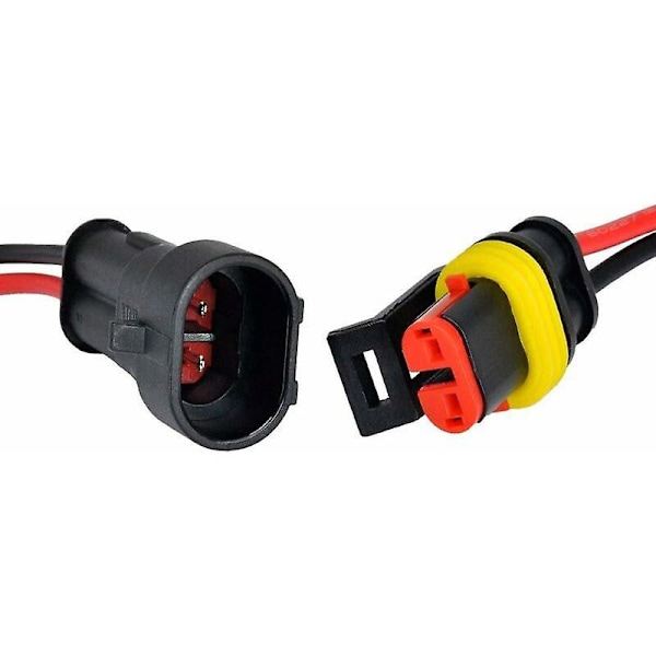 Vanntett elektrisk kontakt - 10 sett, 2-pin hann- og hunnkontakt