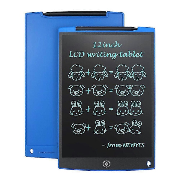 12 Elektronisk Digital LCD Skrivebrett Tegnebrett Grafikk For Barn Gaver Zzs -GSL Blå