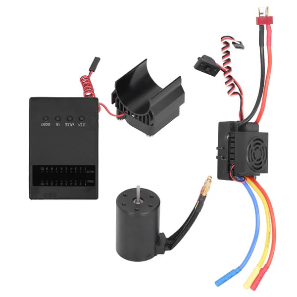 3650 4300KV Borstlös Motor 60A ESC Programkort Motor Kylfläns Set för 1/10 RC Bil