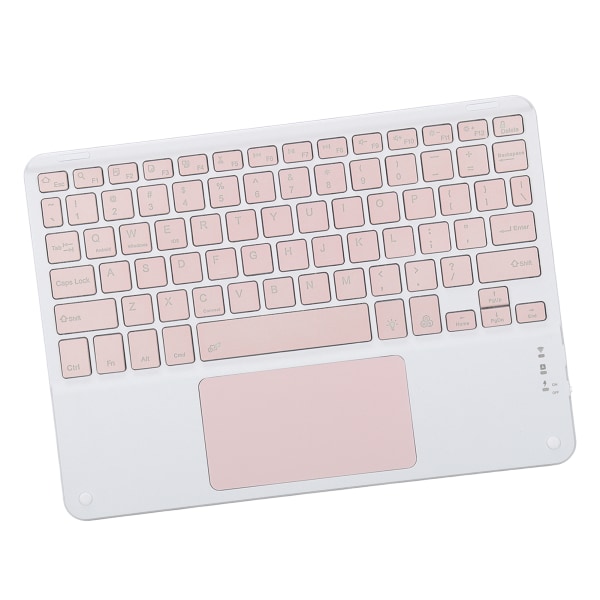 Langaton näppäimistö kosketuslevyllä Quadrate Keycap Ultra ohut 10 tuuman langaton näppäimistö RGB-taustavalolla kotitoimiston vaaleanpunaiselle