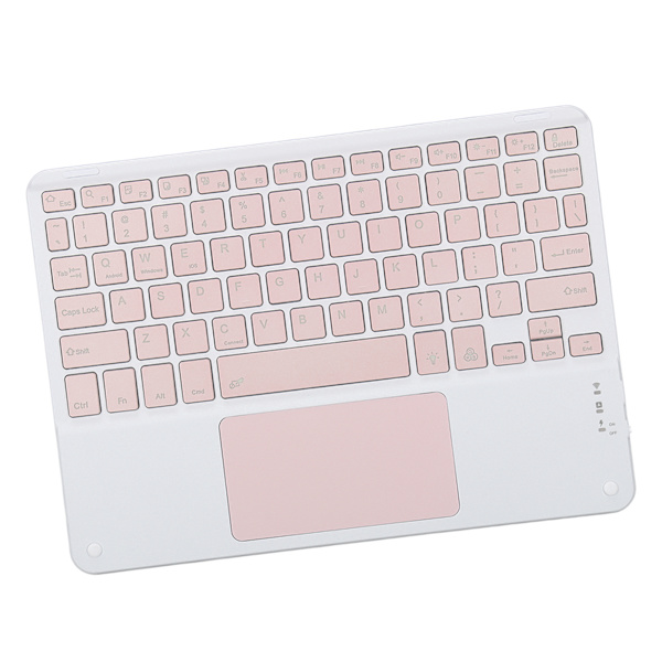 Trådlöst tangentbord med pekplatta Quadrate Keycap Ultratunnt 10-tums trådlöst tangentbord med RGB-bakgrundsbelysning för hemmakontor Rosa
