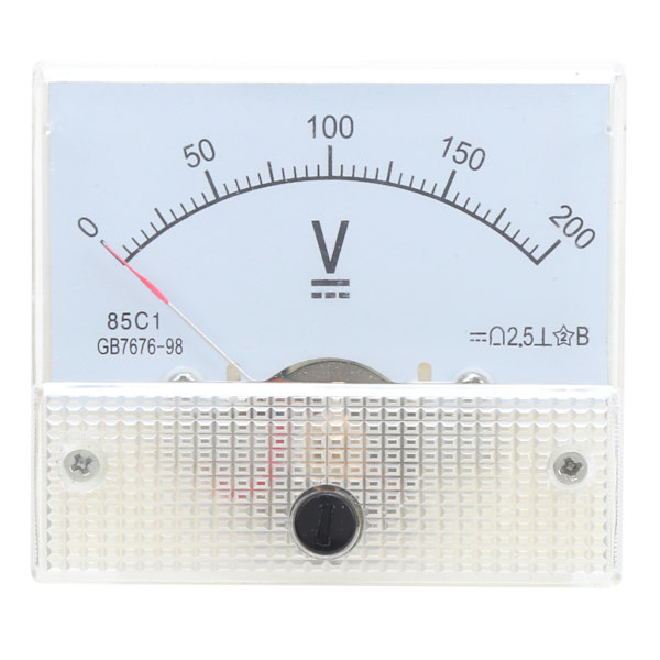 Pointer DC Voltmeter Panel Volt Spenningsmåler Måleinstrument 85C1 DC 0~200V