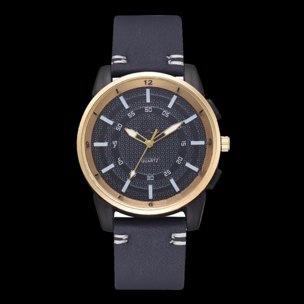 Män Casual Snygg Quartz Analog PU-läderarmbandsur Business Watch (blå)