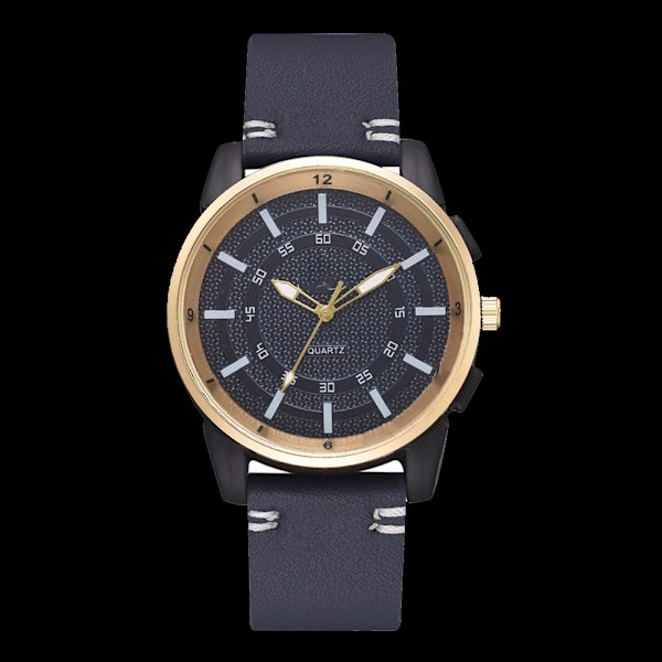 Mænd Casual Stilfuldt Quartz Analog PU læderrem Ur Business Armbåndsur (Blå)