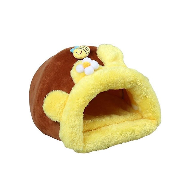 Gul Bi-Snuggle Sack Fleece Säng för Smådjur Kanin Marsvin Hamster Chinchilla Ekorre Råtta Bur