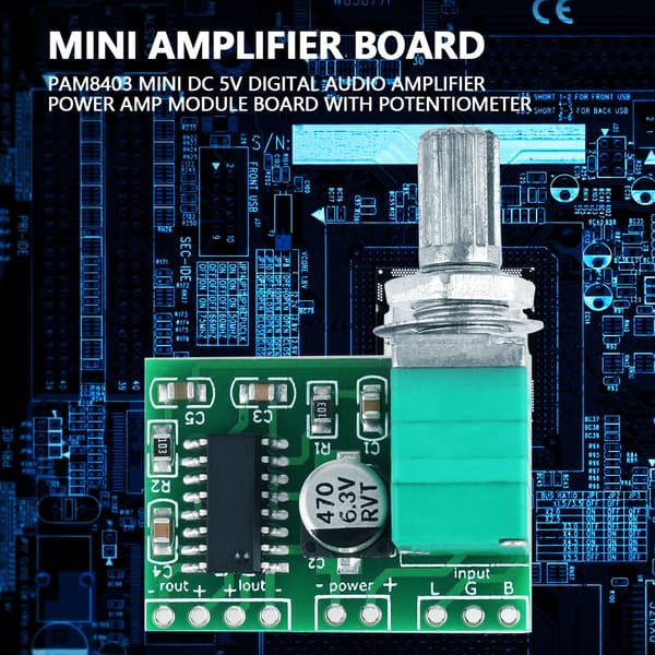 4 stk. PAM8403 Mini DC 5V Digital Audioforstærker Effektforstærker Modulkort med Potentiometer