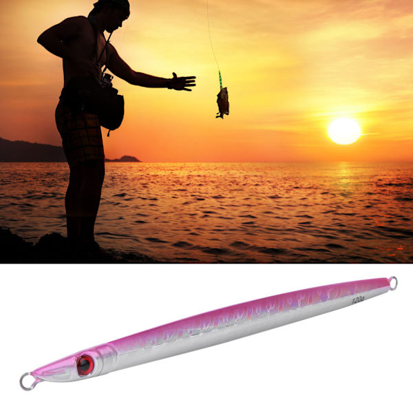 Vertikale pilker Lysende sakte jigging lokker hardt fiskeagn for saltvannsfiske i ferskvann (3#rosa + lysende stripe)