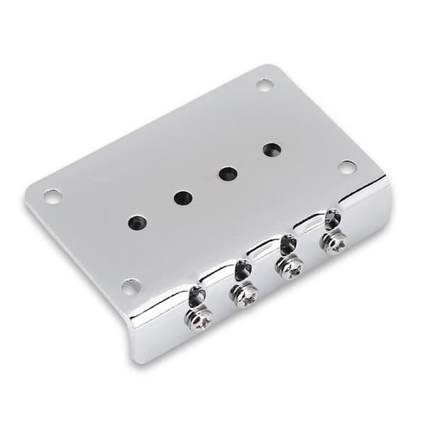 4-strängad fast stall Ersättningsdelar för Cigarbox Elgitarrer Bas Ukulele (Silver)