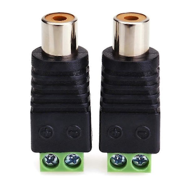 2-pakning RCA hann Phono RCA til AV Skrukobling Audio Adapterkabel for Audio/Video Høyttaler Loddefri