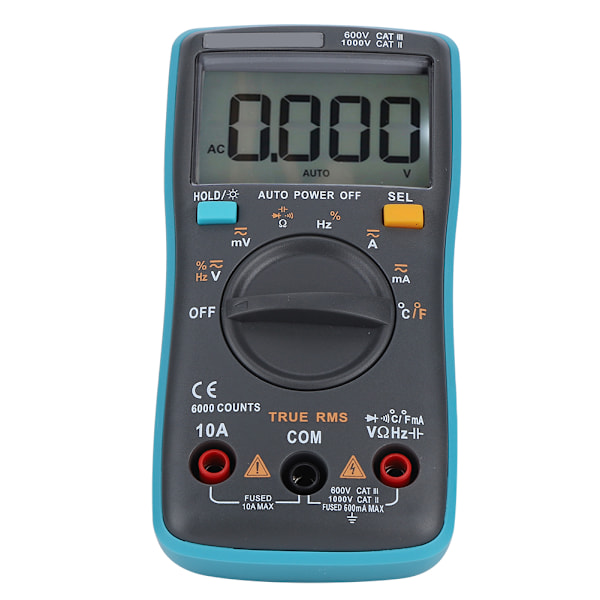 Automatisk räckvidd True RMS digital multimeter AC/DC spänningsresistanskapacitansmätare för elektriker
