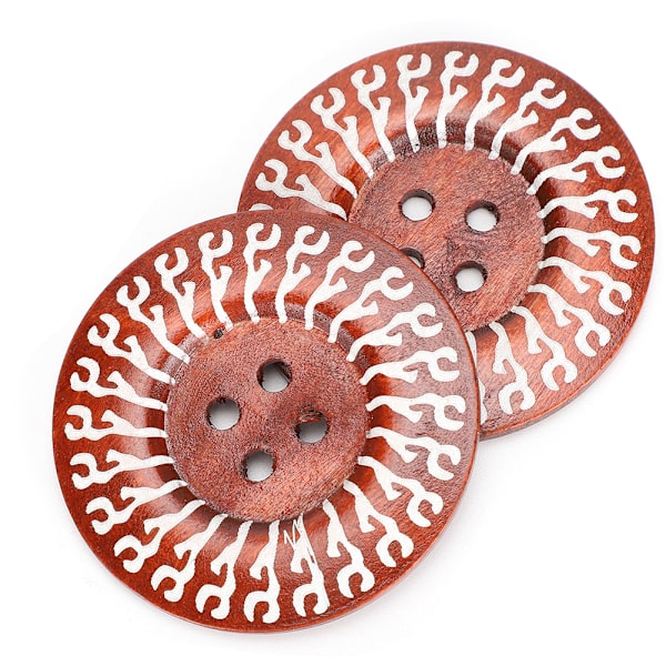 6 cm 20 stk blandet mønster 4 hull tre syknapper for genser overfrakk dekor