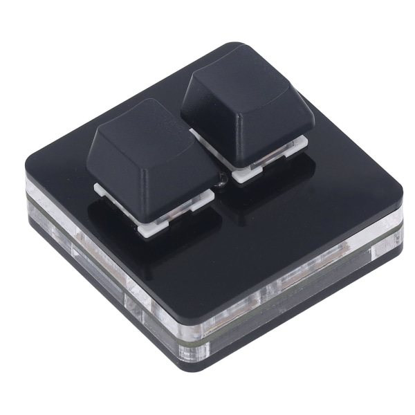 2 Key Gaming Pikanäppäin Ohjelmoitava näppäimistö Type C USB All Black Multifunction kotitoimistoon