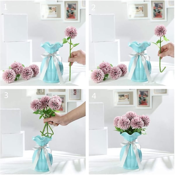 Kunstige hortensia blomster, 30 cm silke pomponer, krysantemum blomsterkugler til dekoration af hjemmet, haven, kontoret, des