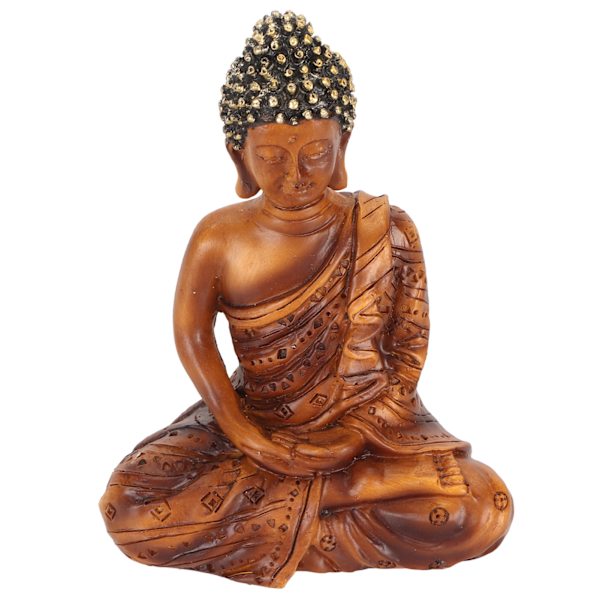 Buddhastaty Lycka till Rikedom Fridfull Vibes Zen Meditation Buddhafigurer Buddha-dekor för kontorshall BS109F 11,8x9,2x5,5cm