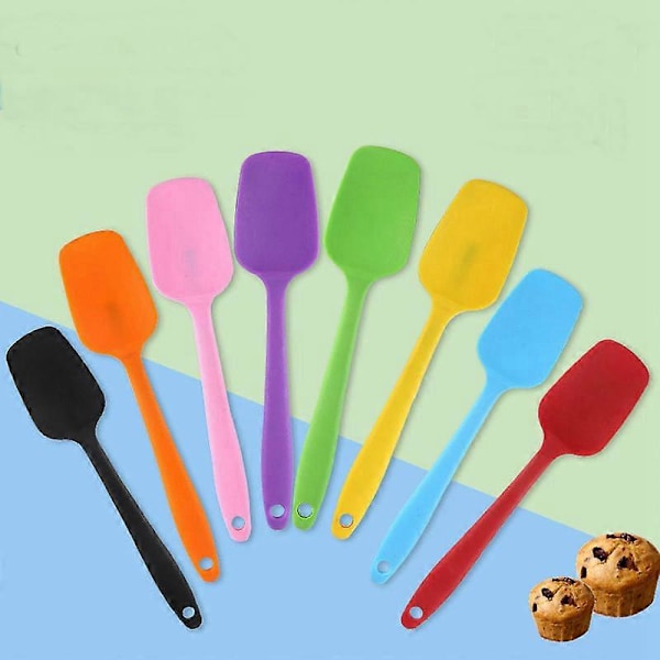 Silikon Skjeer, Varmebestandige Non-Stick Silikon Gummi Spatler Skraper Kjøkkenredskaper Verktøy for Matlaging Baking Miksing, blå