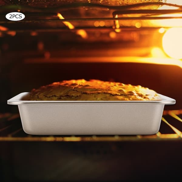2 stk. firkantet non-stick ostekage pizzaform bageplade køkken bageværktøj (guld)