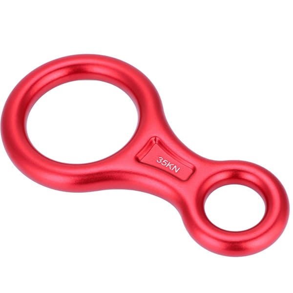 35KN Figur 8 Reb Descender Rappel Ring Klatreudstyr Redningsudstyr (Rød)