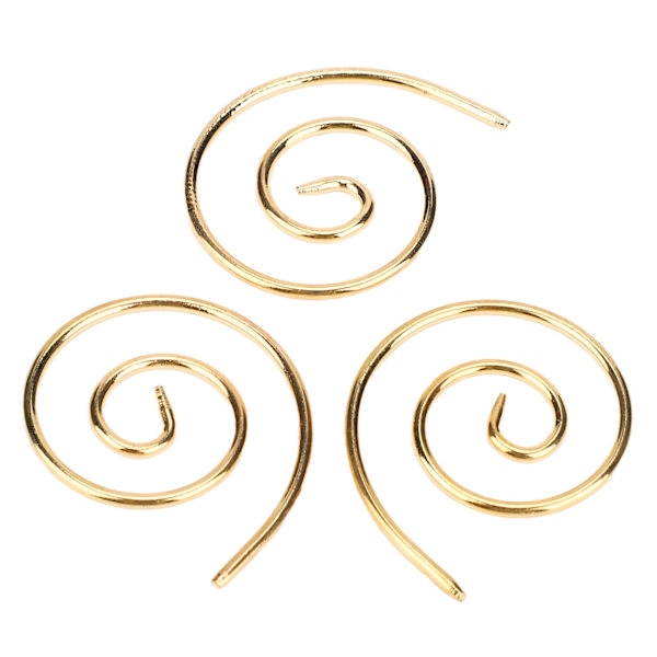 3 stk Spiralkabel strikkepind Letvægts praktisk rustfrit stål husholdnings strikkepind til DIY tørklæder Sjaler Hatte Guld
