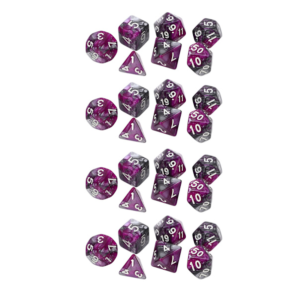 4 sæt store hvide tal polyhedral terninger flersidede terninger til interaktive spil uddannelse underholdning skoleartikler lilla